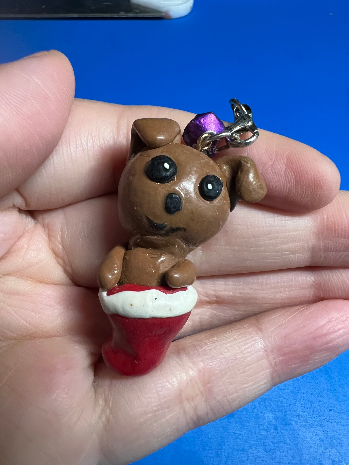 Brown puppy stocking pet ornament