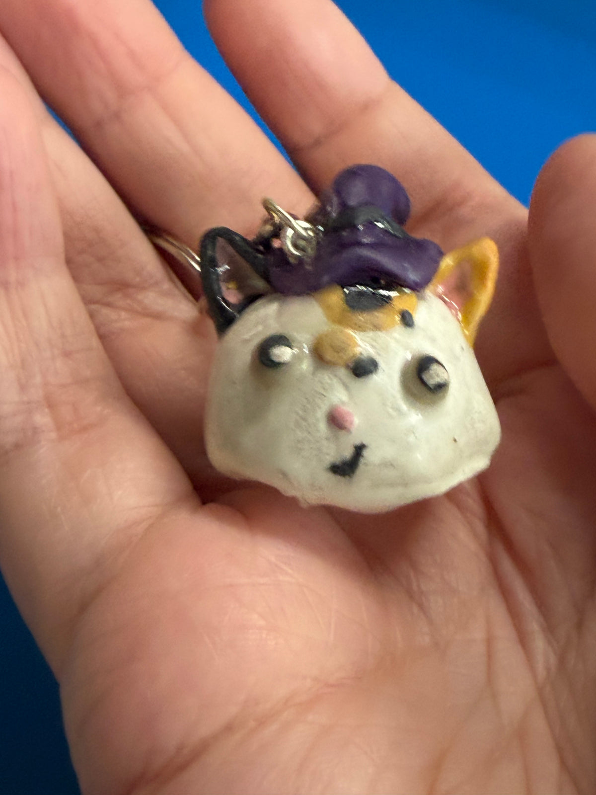 Witch cat shaker keychains
