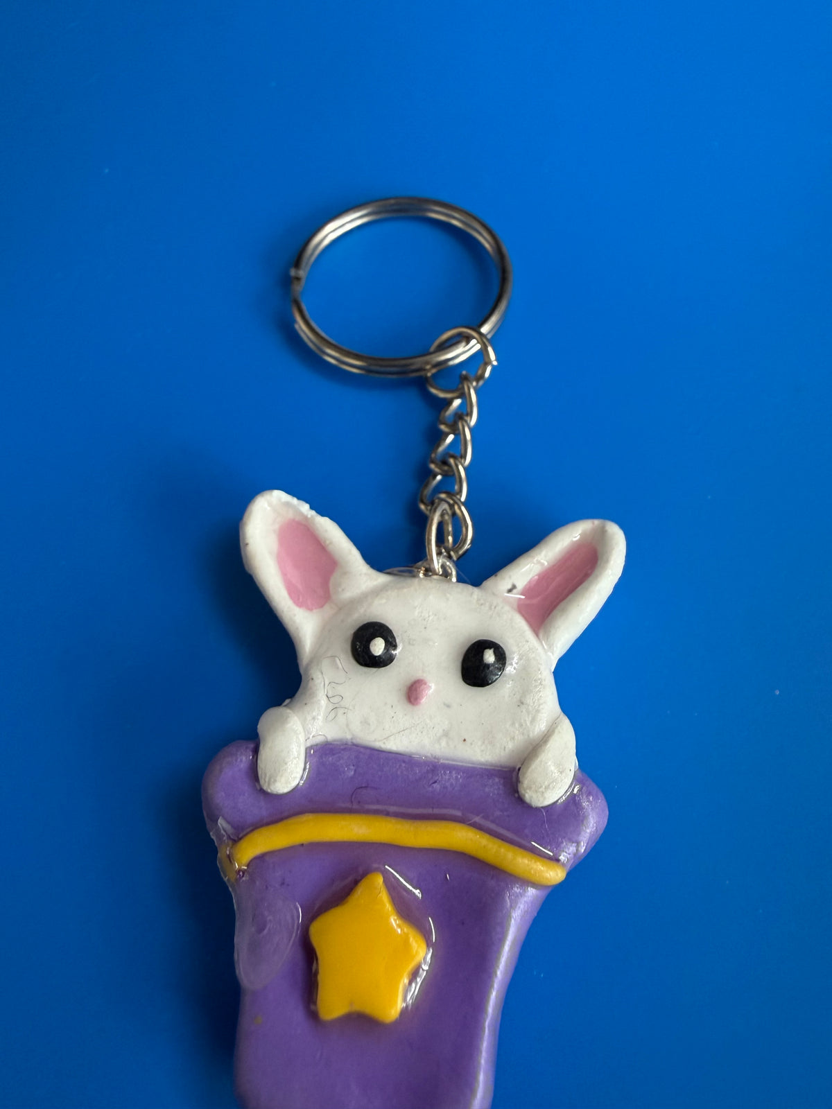 Rabbit in a hat keychain