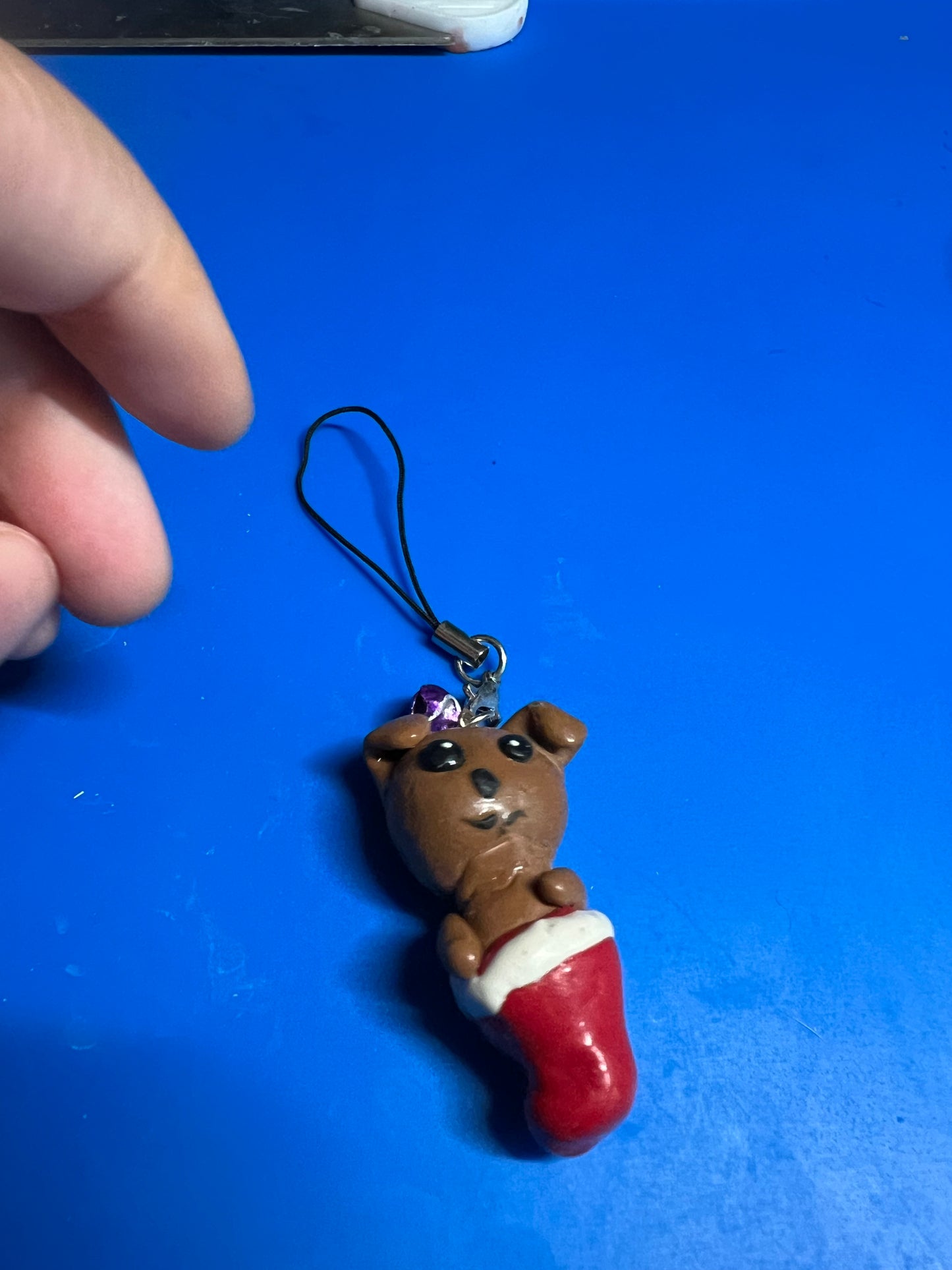 Brown puppy stocking pet ornament